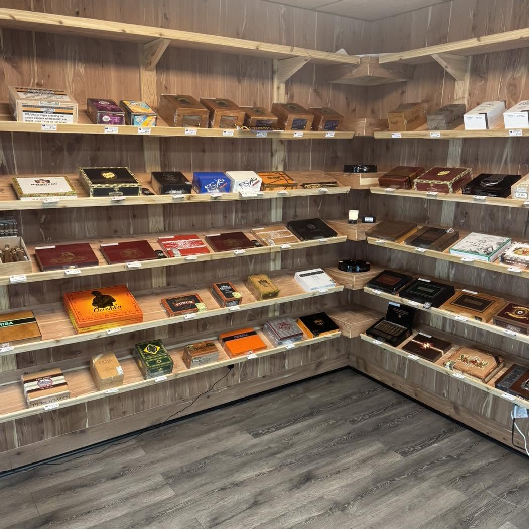 Walk-in cigar humidor at Puff n' Go